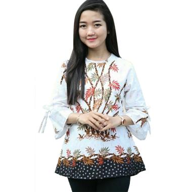 BATIK PUTRA BUNGSU BPB Bamboo Jogja Solo Blouse Batik Wanita M WHITE