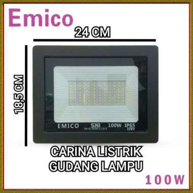 EMICO Lampu sorot led 100w lampu led flood light 100 watt led tembak KUNING WW 3000K