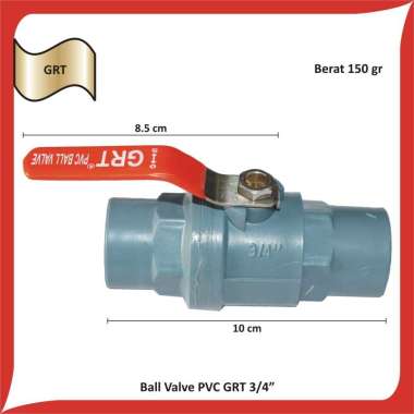 Ball Valve PVC Engkol GRT Polos Stop Keran gagang Besi 3/4"