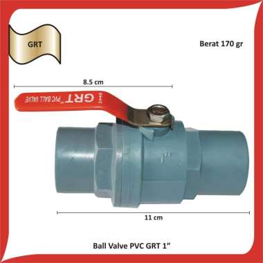 Ball Valve PVC Engkol GRT Polos Stop Keran gagang Besi 1"