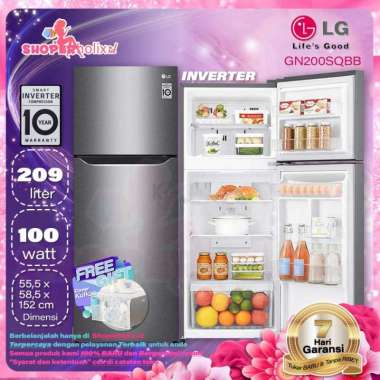 KULKAS LG 2PINTU (209L) GN-B200SQBP NEW - Hitam Abu-abu