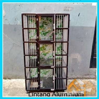 Kandang Kucing Aluminium// 3 tingkat Pintu kaca
