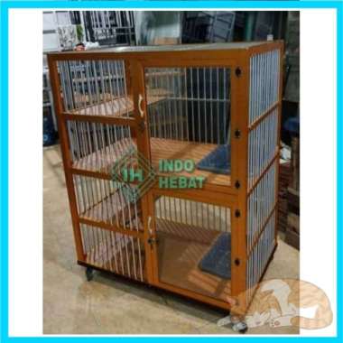 Kandang Kucing Aluminium 2 Tingkat 2 Kamar Minimalis Elegan Mewah
