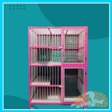 Kandang Kucing Lucu Unik Warna Pink Bahan Alumunium