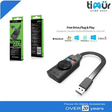 PLEXTONE - Sound Card USB Adapter 7.1 Surround Virtual GS3 Plextone PS4 PC Laptop - Timur Game Shop