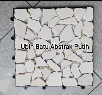 Mitra Loka Keramik Ubin Batu Alam Decking Tile Lantai Batu Taman Outdoor Abstrak Putih