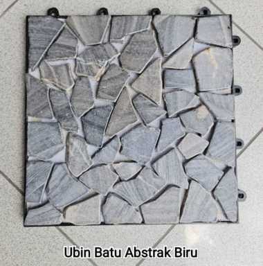 Mitra Loka Keramik Ubin Batu Alam Decking Tile Lantai Batu Taman Outdoor Abstrak Biru