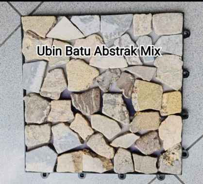 Mitra Loka Keramik Ubin Batu Alam Decking Tile Lantai Batu Taman Outdoor Abstrak Mix
