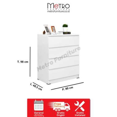 Tempat penyimpanan / Drawer / Laci 4 tingkat MALM GM