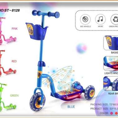 Exotic Scooter Music ST 8128 Skuter Otoped Anak BLUE