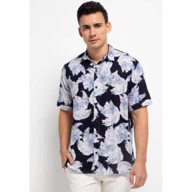 Nade Japan NTA28 Kemeja Pantai Pria Kasual TsunaGeo Navy XL