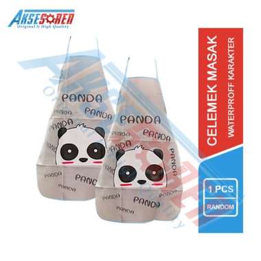 Celemek Plastik Dapur Memasak Motif Karakter Anti Air / Apron / Baju Transparan / Baju Masak Anti Mi