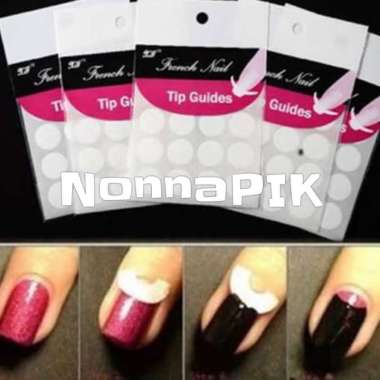 French nail tip guide E / sticker nail art manicure heart hati bulat