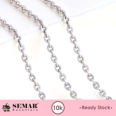 Kalung Emas Rolona Rantai Polos White Gold 10K Semar Nusantara NORMAL 4GR