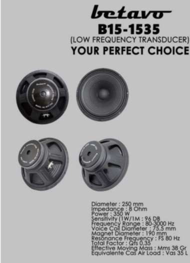 Speaker Betavo B15 1535 original 15 inch B151535 B 15 35 komponen
