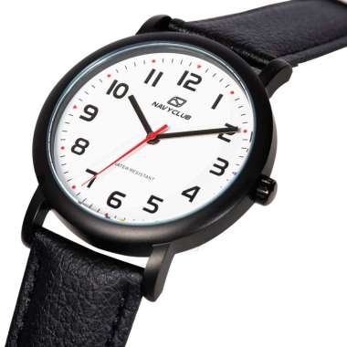 Navy Club Jam Tangan Unisex Aviator - Leather Strap Black