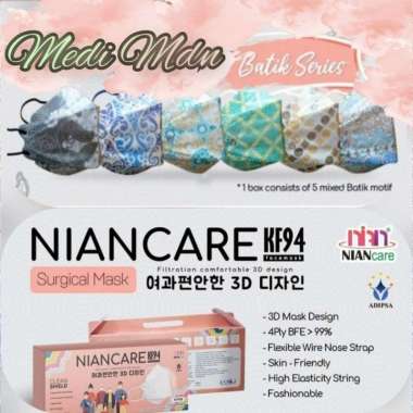 Masker Korea KF94 NIAN CARE / Masker 4 ply Medis / Masker Korea Standard - Batik