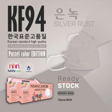Masker Korea KF94 NIAN CARE / Masker 4 ply Medis / Masker Korea Standard - Silver Rust