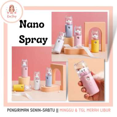KIM SHOP - Nano Spray Mist Facial Steamer Face Sprayer USB Semprotan Pelembab Wajah NANO SAPI PINK