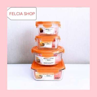 Magic com Glass 4pcs YMG771CI/Tempat/Kotak Makanan Kaca Orange