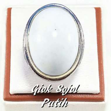 CINCIN BATU AKIK NATURAL GIOK SOJOL PUTIH HERCULES TERMURAH RING 10