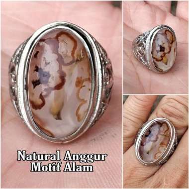 CINCIN BATU AKIK NATURAL ANGGUR COMBONG DALAM MOTIF ALAM