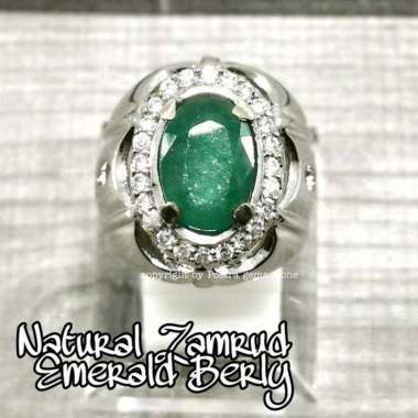 CINCIN BATU PERMATA NATURAL JAMRUD EMERALD BERLY est COLOMBIA Ist 08 C. 9X8X7MM RING 7