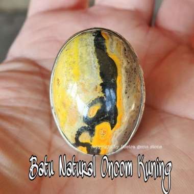NATURAL BATU AKIK ONCOM KUNING RING 8