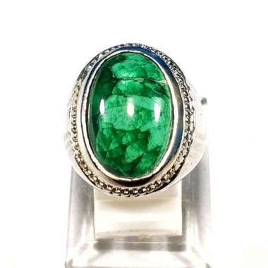 CINCIN BATU AKIK NATURAL MALACHITE GOYANG 3D with MEMO