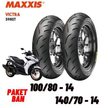 Paket Ban Maxxis Victra [100/80 - 14] & [140/70 - 14] Ban Motor Matic Tubeless Tubles Ban Aerox
