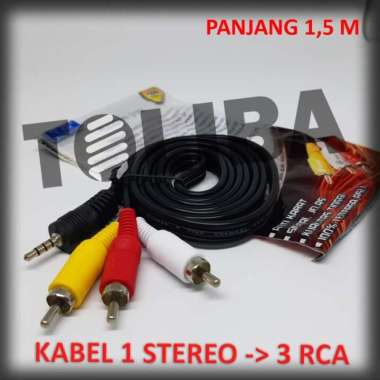kabel audio video 1-3 jack aux stereo 3,5mm hp laptop 3 garis ke rca