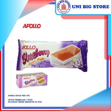 Apollo Layer Cake Chocolate Pandan Blueberry Strawberry 18 Gr Pc Blueberry