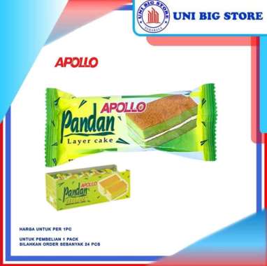 Apollo Layer Cake Chocolate Pandan Blueberry Strawberry 18 Gr Pc Pandan