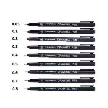 SET 9 UKURAN SNOWMAN DRAWING PEN TECHNICAL SKETCHING PRO GAMBAR TEKNIK 9 drawing