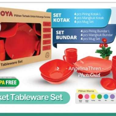 Piring Set Keluarga 12Pcs - Dinner Set 4 People Hoya