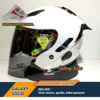 HELM KYT GALAXY FLAT R PUTIH | PAKET GANTENG VISOR VENOM XXL Putih visor silver