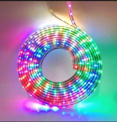 Paket lampu led selang rgb 3528 220 volt 10m dan 7m warna warni merah putih hias taman pohon lukisan