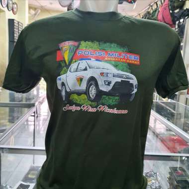 Kaos oblong Polisi Militer Hijau Besar |Kaos dalaman PM Mobil Hijau lengan pendek