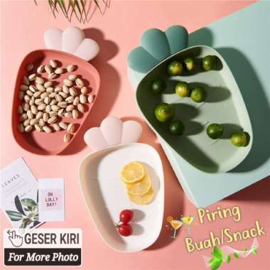 Piring Tempat Buah Snack Piring Plastik Unik Fruit Snack Plate Putih