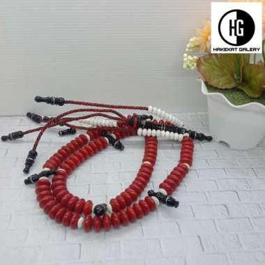 tasbih tijani batu Marjan merah kombinasi tulang E131