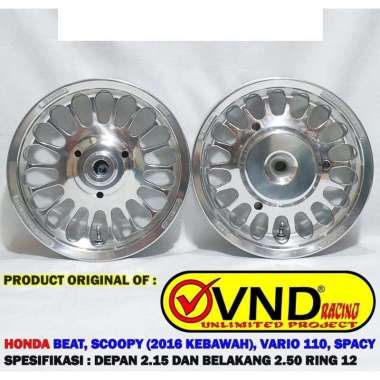 Velg Vnd Roullete Ring 12 Beat Scoopy Vari 110 Spacy - Crome Polish