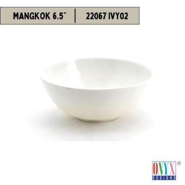 Mangkok 6.5" Luna Series Melamin Onyx Polos - 22067