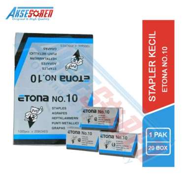 Isi Refill Staples Etona No.10 [1 Pack/20 Box] / Isi ulang Steples No. 10 1 Pak / Refill Isi Tapler 