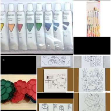 Paket Kanvas Lukis Sketsa 20X20 Multicolor