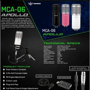 Microphone Mic Condenser Audio NYK Nemesis MCA-06 Apollo-putih