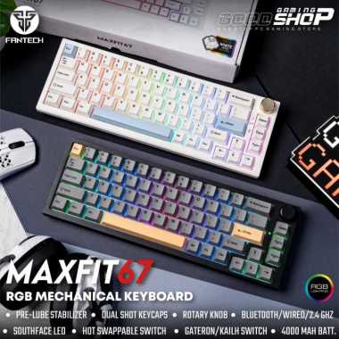 Fantech MK858 Maxfit67 Wireless Mechanical RGB - Keyboard Gaming White | White Clicky