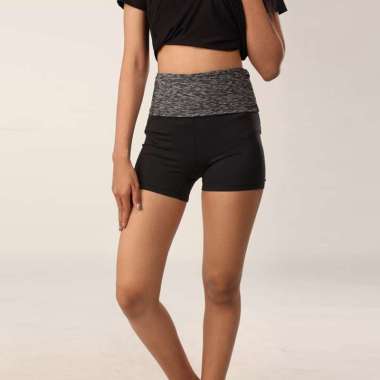 H&M Yoga Short Tight Big Band HMS020|Celana Pendek Lari Hotpant Yoga S Black Stripe