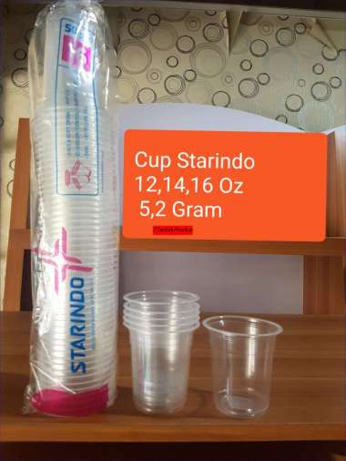 Starindo + Cup Plastik + 12 Oz, 14 Oz, 16 Oz + Gelas Plastik (Retail) 12 Oz