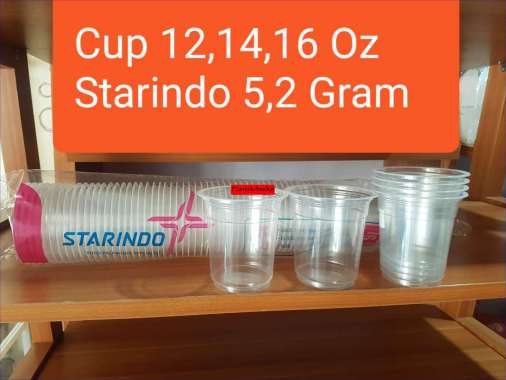 Starindo + Cup Plastik + 12 Oz, 14 Oz, 16 Oz + Gelas Plastik (Retail) 14 Oz