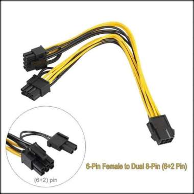 Kabel Splitter Power PSU 8-Pin female to VGA 8-Pin (6+2) male Mining